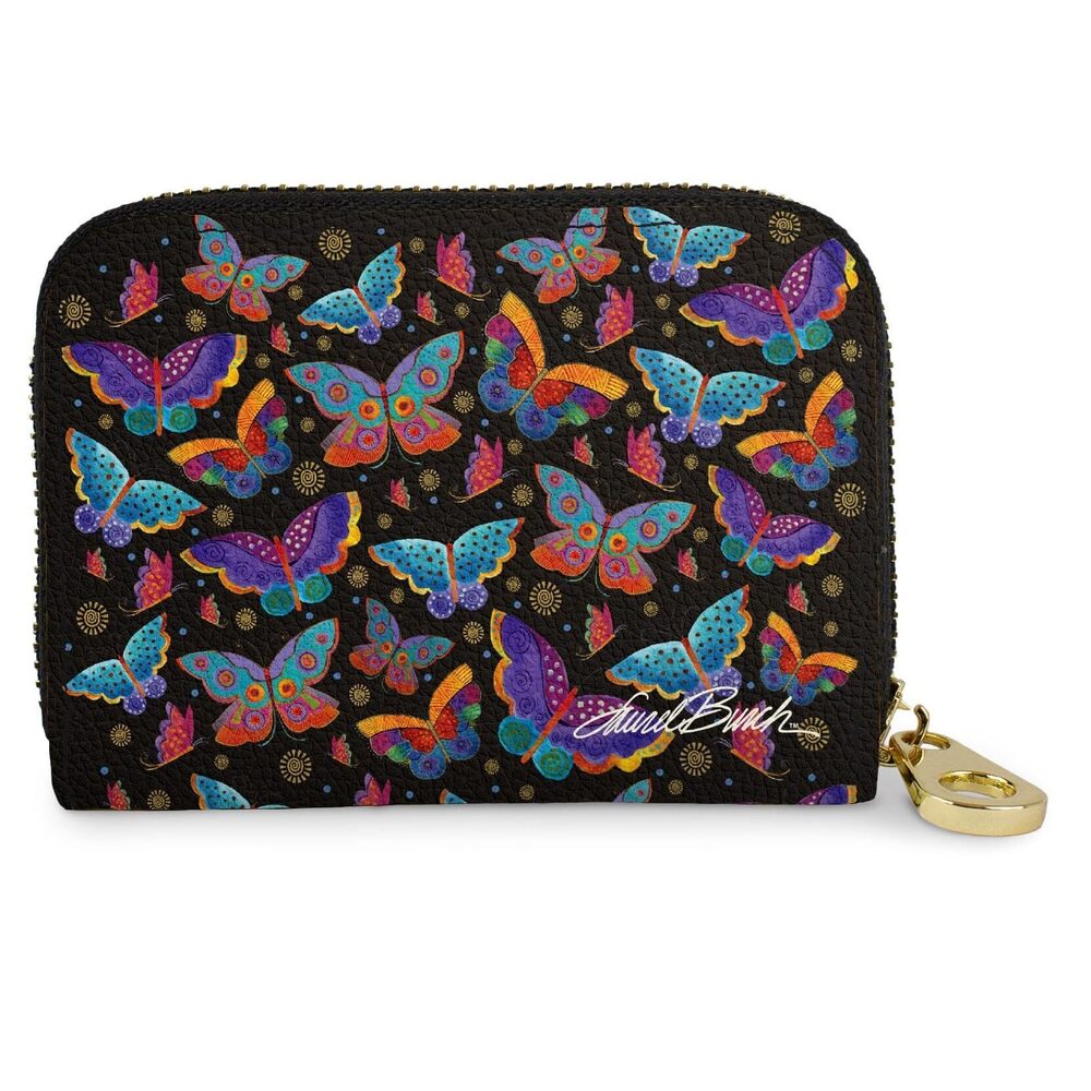 7959 RFID Secure Armored Zipper Wallet by Laurel Burch Mariposas